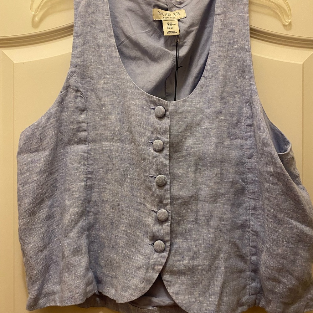 Rachel Zoe Light Blue Sleeveless Button Blouse